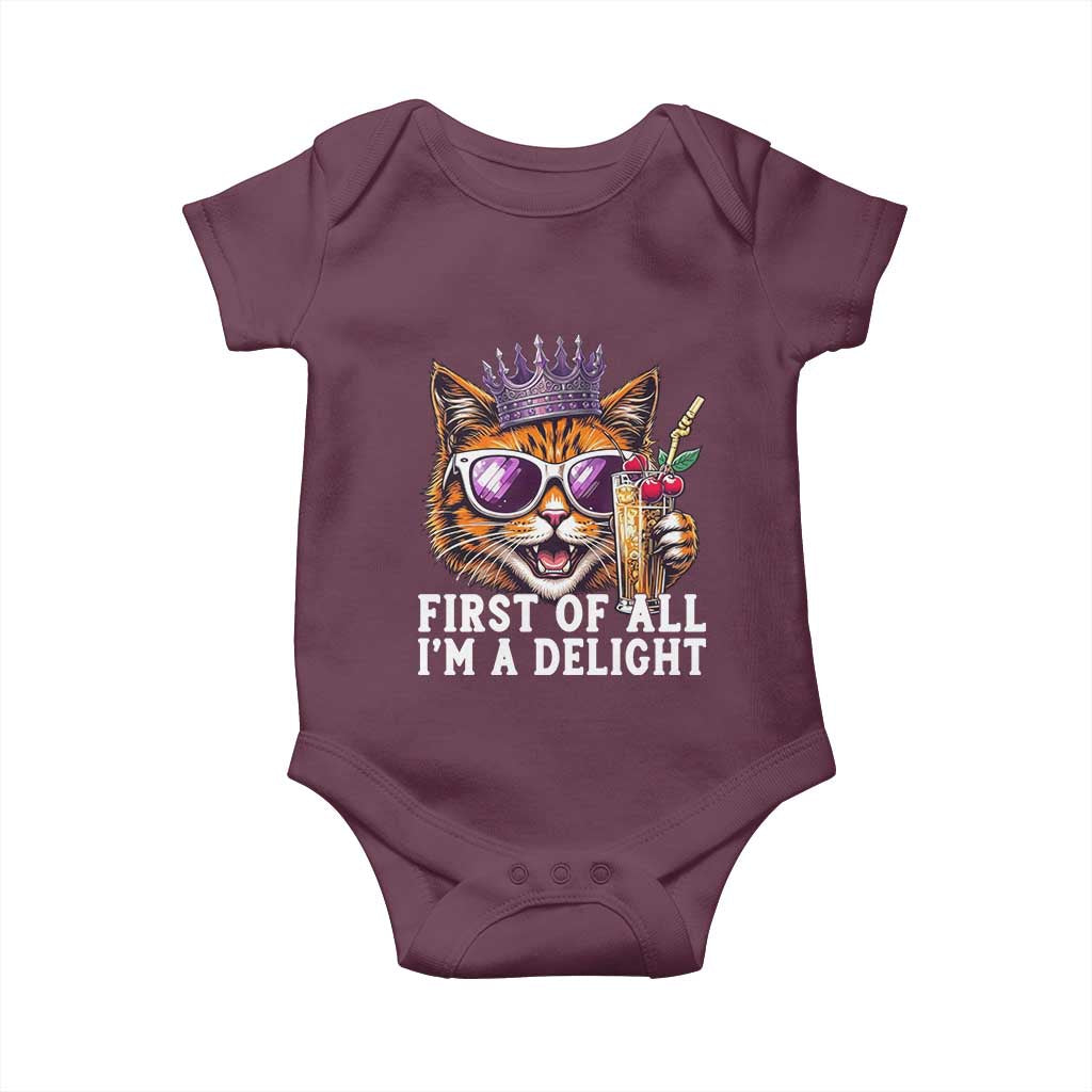 First Of All Im A Delight Princess Cat Quote Baby Onesie Sci-Fi Book Lover Gift