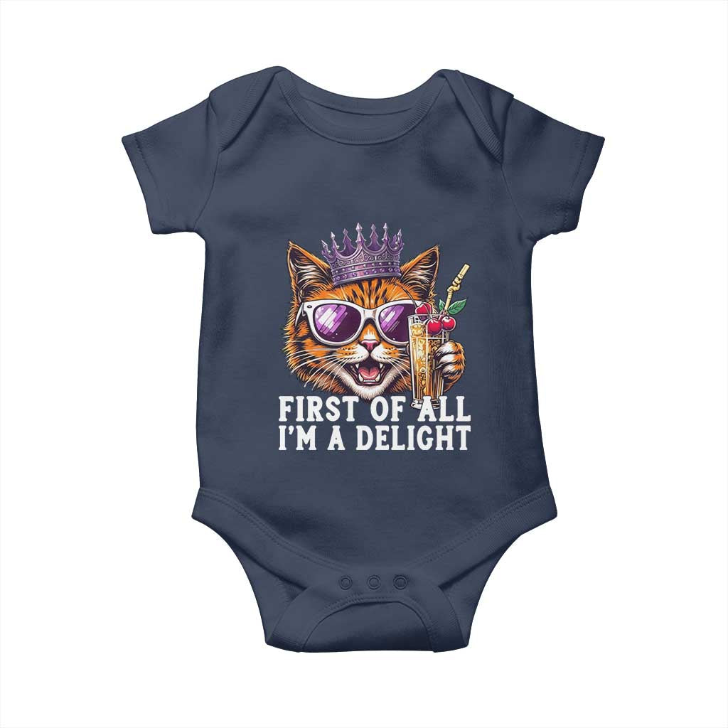 First Of All Im A Delight Princess Cat Quote Baby Onesie Sci-Fi Book Lover Gift