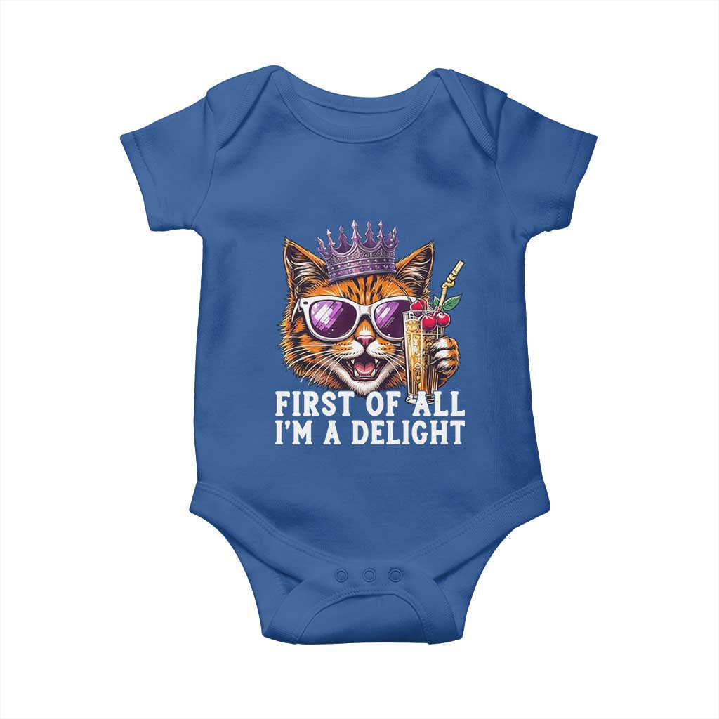 First Of All Im A Delight Princess Cat Quote Baby Onesie Sci-Fi Book Lover Gift