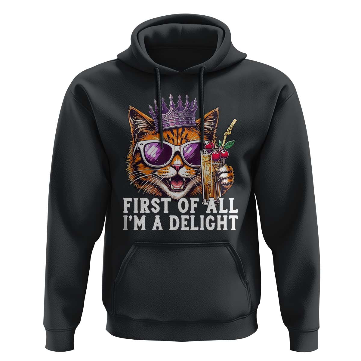 First Of All Im A Delight Princess Cat Quote Hoodie Sci-Fi Book Lover Gift