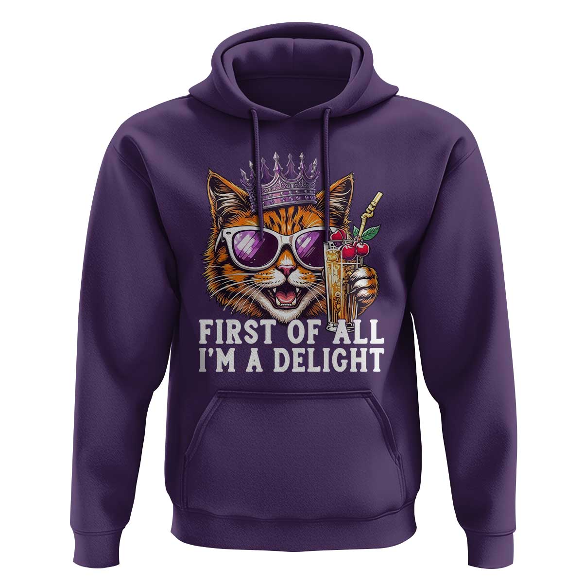 First Of All Im A Delight Princess Cat Quote Hoodie Sci-Fi Book Lover Gift