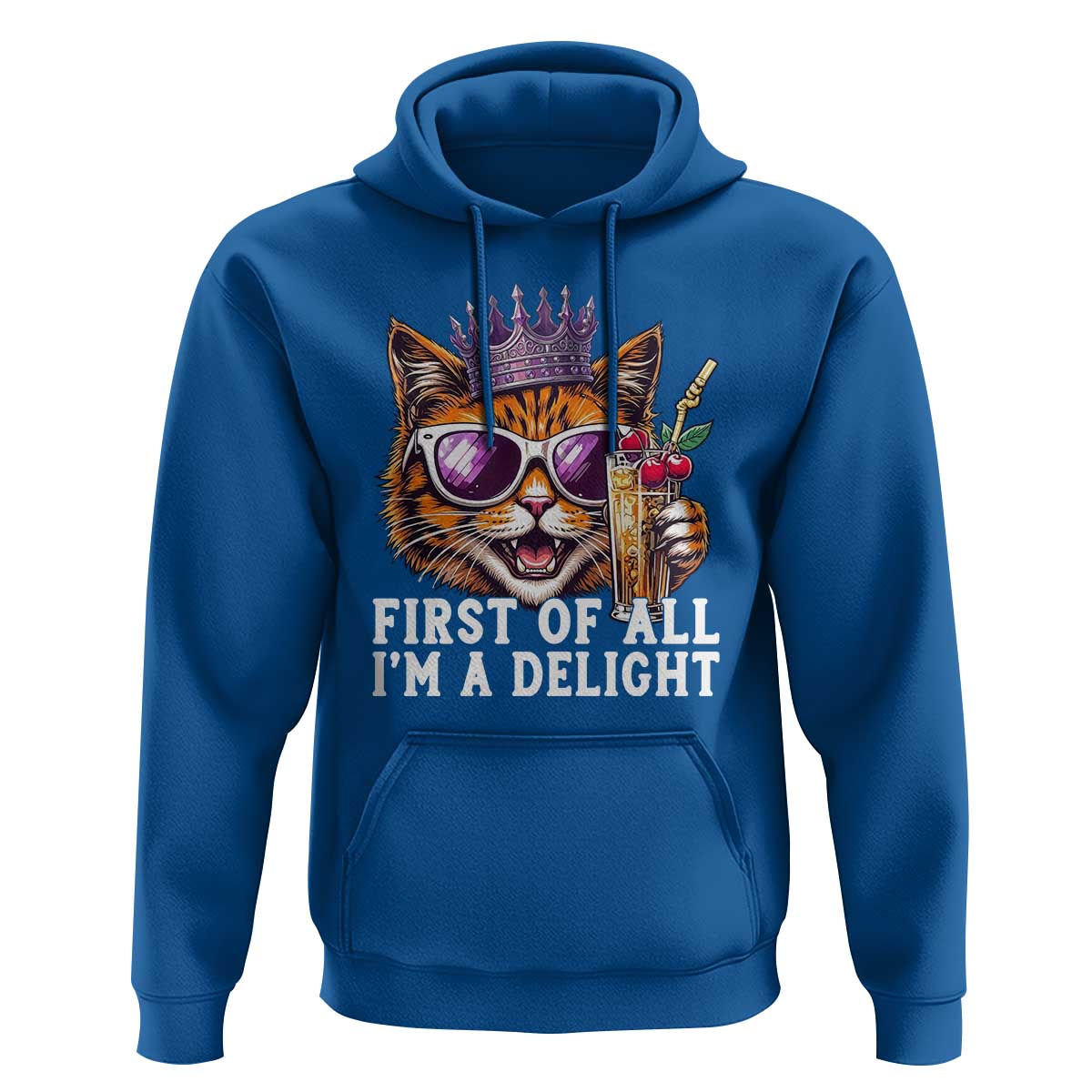First Of All Im A Delight Princess Cat Quote Hoodie Sci-Fi Book Lover Gift