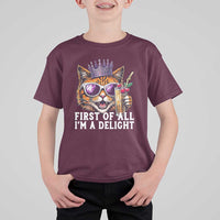 First Of All Im A Delight Princess Cat Quote T Shirt For Kid Sci-Fi Book Lover Gift