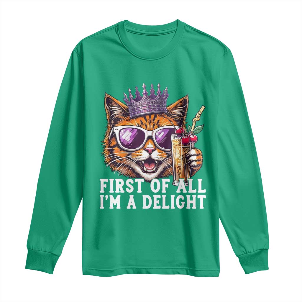 First Of All Im A Delight Princess Cat Quote Long Sleeve Shirt Sci-Fi Book Lover Gift