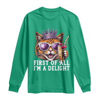 First Of All Im A Delight Princess Cat Quote Long Sleeve Shirt Sci-Fi Book Lover Gift