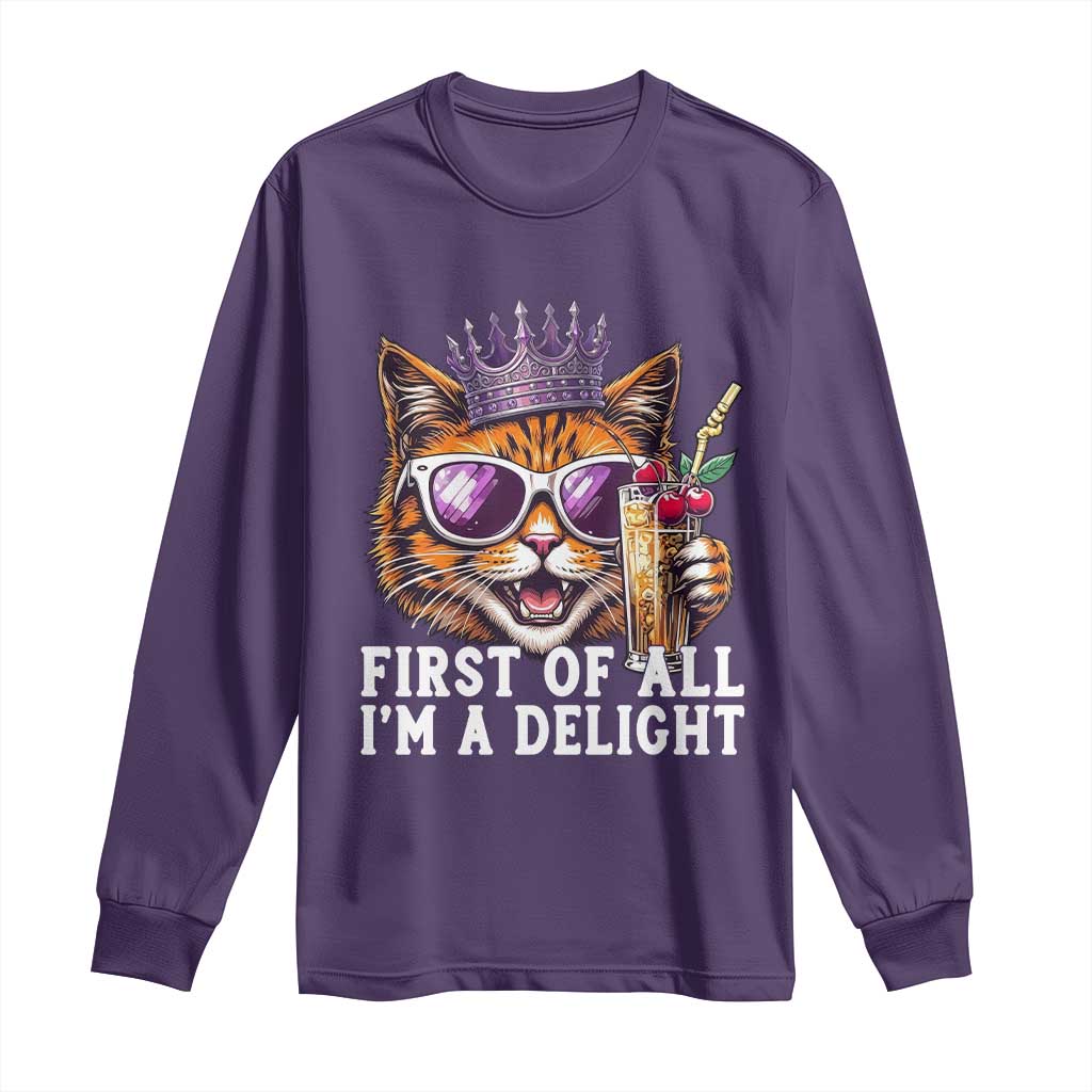 First Of All Im A Delight Princess Cat Quote Long Sleeve Shirt Sci-Fi Book Lover Gift