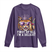First Of All Im A Delight Princess Cat Quote Long Sleeve Shirt Sci-Fi Book Lover Gift