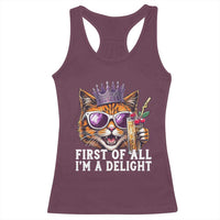 First Of All Im A Delight Princess Cat Quote Racerback Tank Top Sci-Fi Book Lover Gift