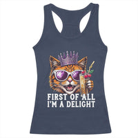 First Of All Im A Delight Princess Cat Quote Racerback Tank Top Sci-Fi Book Lover Gift