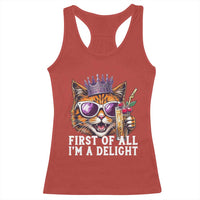 First Of All Im A Delight Princess Cat Quote Racerback Tank Top Sci-Fi Book Lover Gift