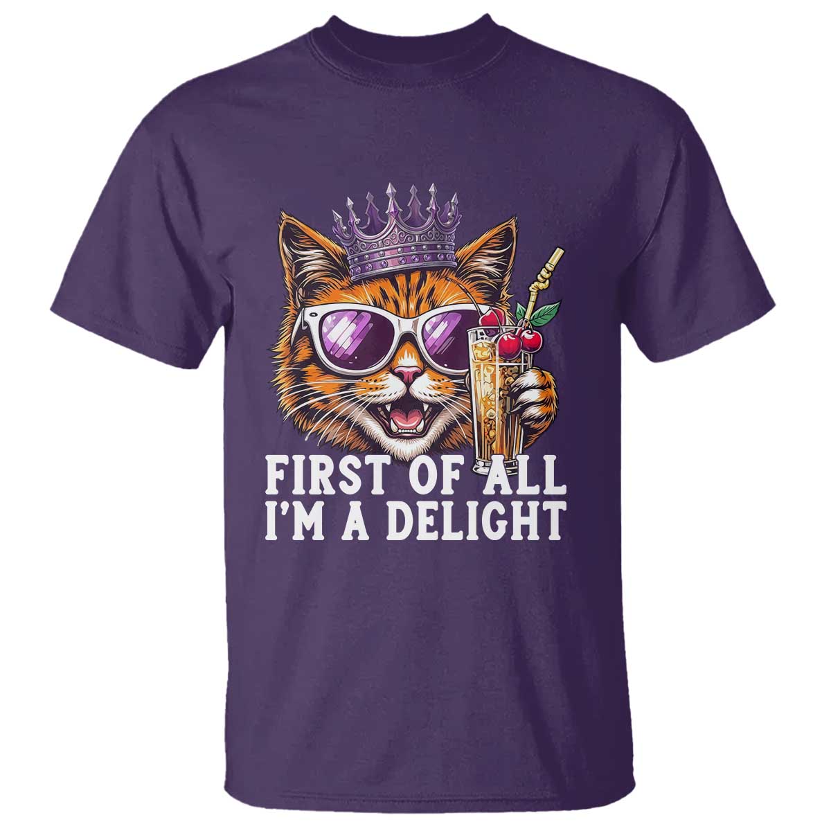 First Of All Im A Delight Princess Cat Quote T Shirt Sci-Fi Book Lover Gift