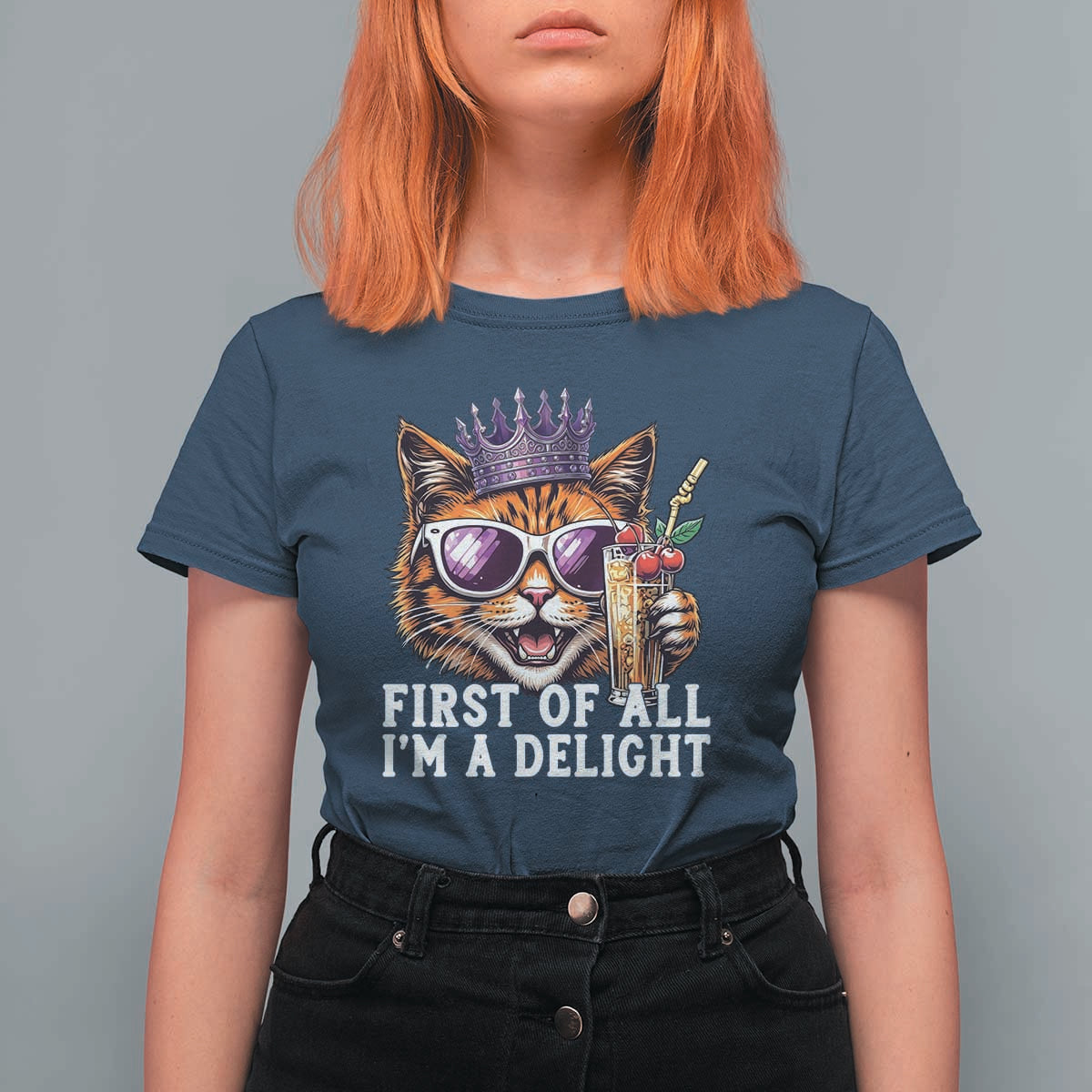 First Of All Im A Delight Princess Cat Quote T Shirt For Women Sci-Fi Book Lover Gift