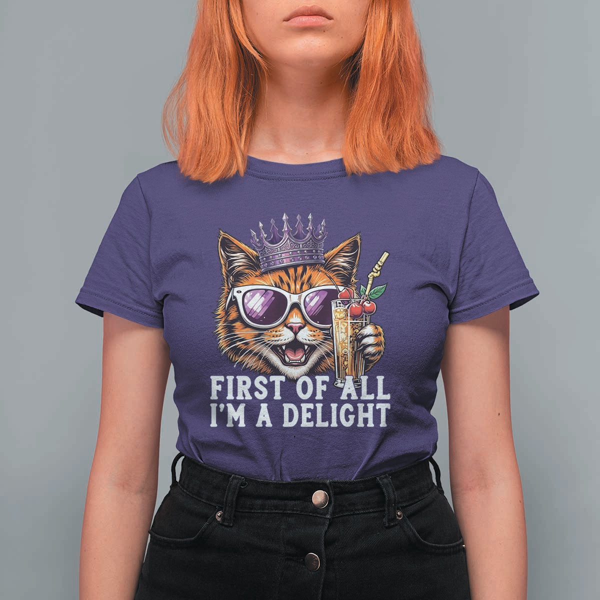 First Of All Im A Delight Princess Cat Quote T Shirt For Women Sci-Fi Book Lover Gift