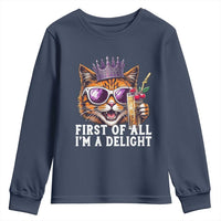 First Of All Im A Delight Princess Cat Quote Youth Sweatshirt Sci-Fi Book Lover Gift
