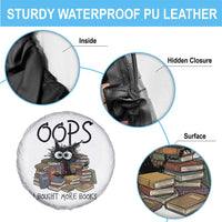 Funny Black Cat Bookworm Gift Spare Tire Cover Oops I Bought More Books