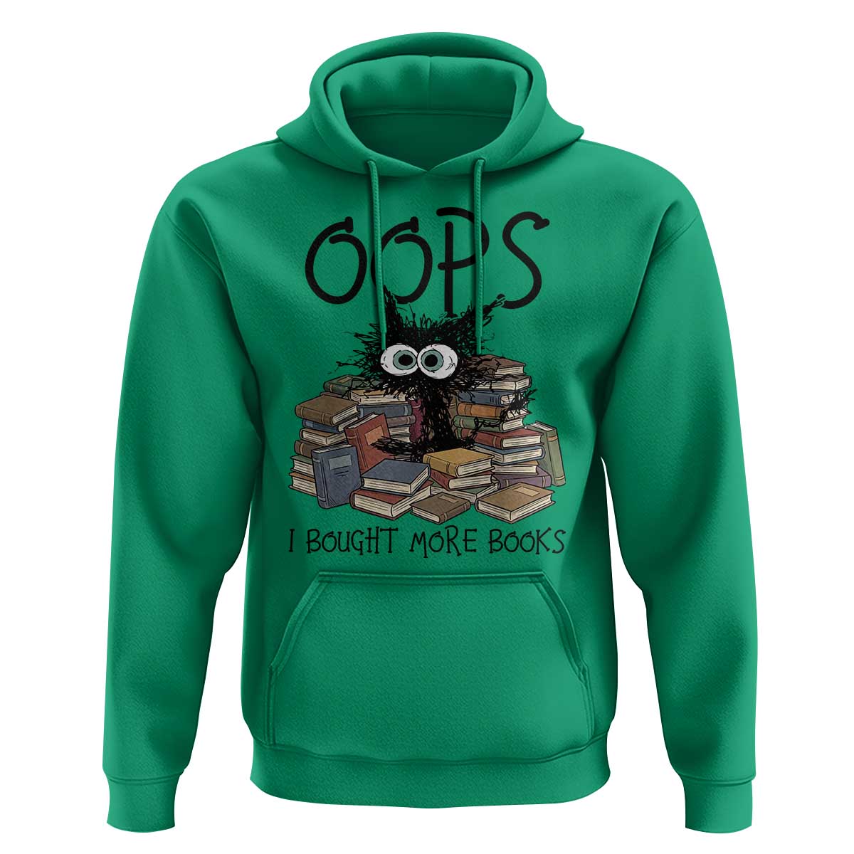 Funny Black Cat Bookworm Gift Hoodie Oops I Bought More Books