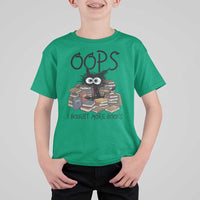 Funny Black Cat Bookworm Gift T Shirt For Kid Oops I Bought More Books