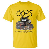 Funny Black Cat Bookworm Gift T Shirt Oops I Bought More Books