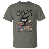 Funny Black Cat Bookworm Gift T Shirt Oops I Bought More Books