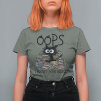 Funny Black Cat Bookworm Gift T Shirt For Women Oops I Bought More Books
