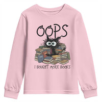 Funny Black Cat Bookworm Gift Youth Sweatshirt Oops I Bought More Books