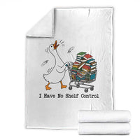 Funny Goose Book Lover Throw Blanket I Have No Shelf Control