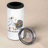 Funny Goose Book Lover 4 in 1 Can Cooler Tumbler I Have No Shelf Control
