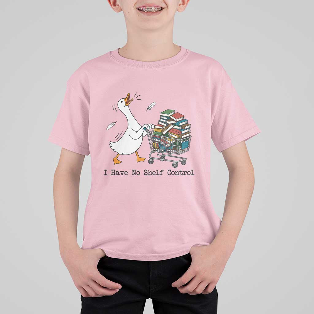 Funny Goose Book Lover T Shirt For Kid I Have No Shelf Control
