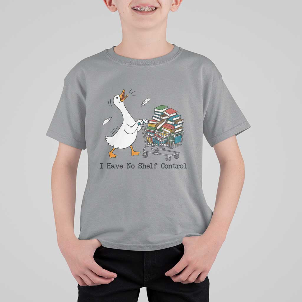 Funny Goose Book Lover T Shirt For Kid I Have No Shelf Control