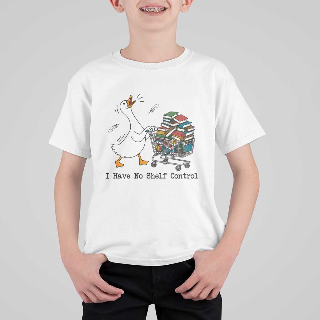Funny Goose Book Lover T Shirt For Kid I Have No Shelf Control