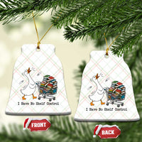 Funny Goose Book Lover Ceramic Ornament I Have No Shelf Control