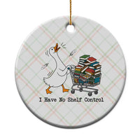 Funny Goose Book Lover Ceramic Ornament I Have No Shelf Control
