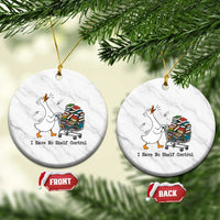 Funny Goose Book Lover Ceramic Ornament I Have No Shelf Control