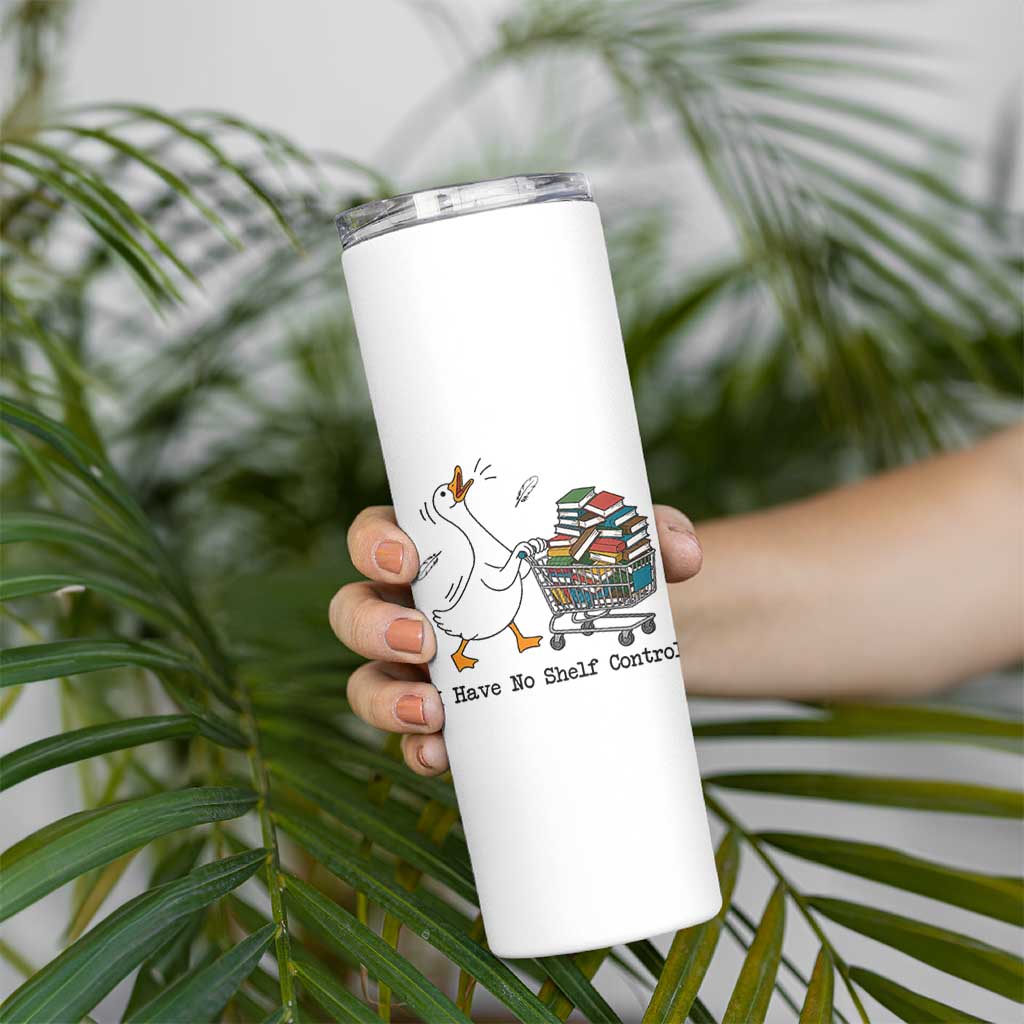 Funny Goose Book Lover Skinny Tumbler I Have No Shelf Control
