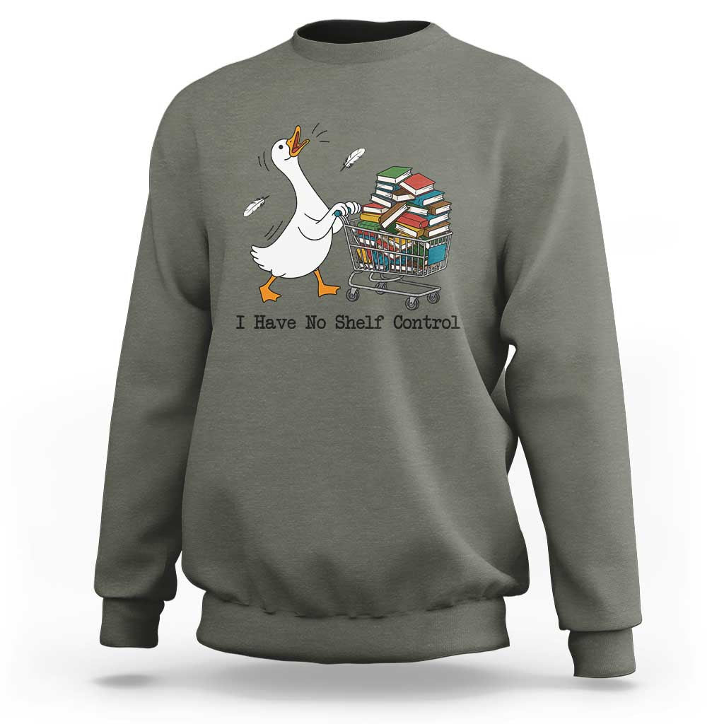 Funny Goose Book Lover Sweatshirt I Have No Shelf Control