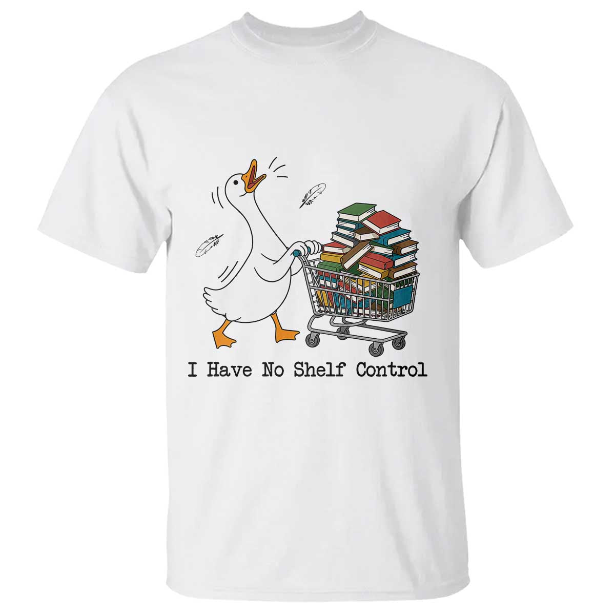 Funny Goose Book Lover T Shirt I Have No Shelf Control