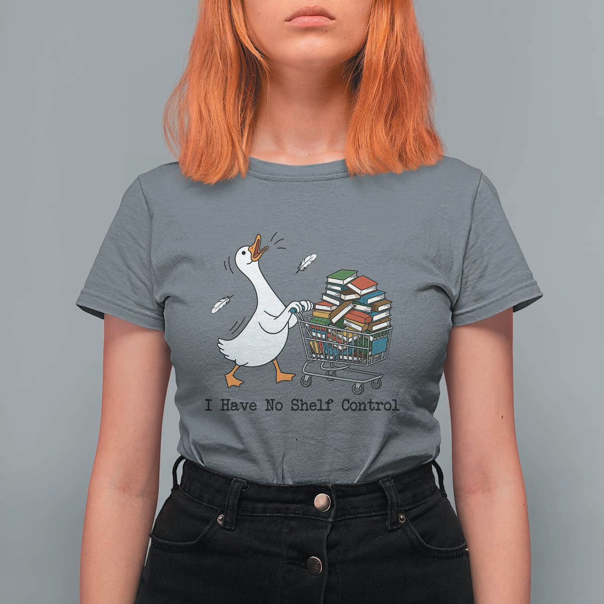 Funny Goose Book Lover T Shirt For Women I Have No Shelf Control