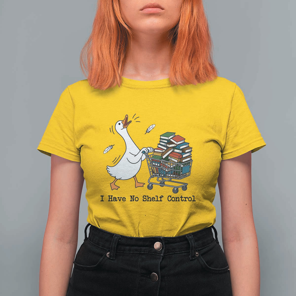 Funny Goose Book Lover T Shirt For Women I Have No Shelf Control