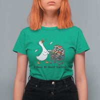 Funny Goose Book Lover T Shirt For Women I Have No Shelf Control