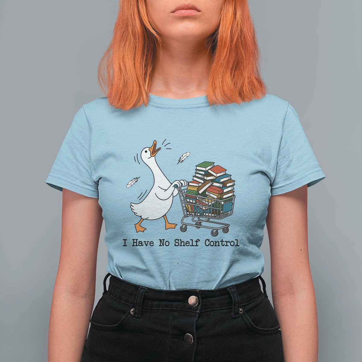 Funny Goose Book Lover T Shirt For Women I Have No Shelf Control