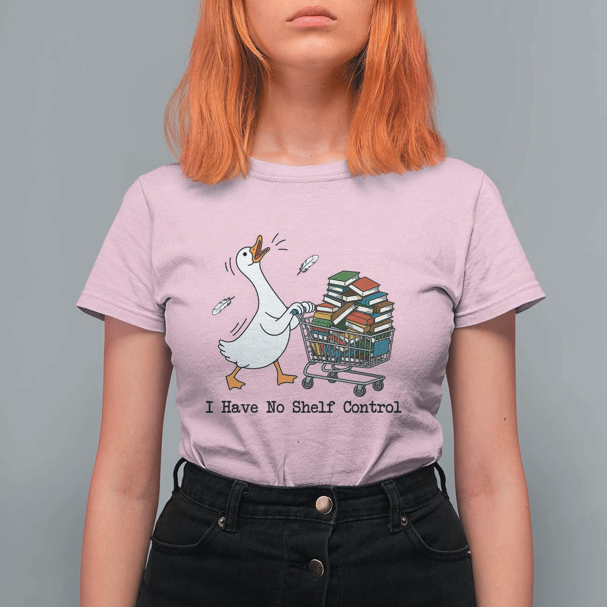 Funny Goose Book Lover T Shirt For Women I Have No Shelf Control