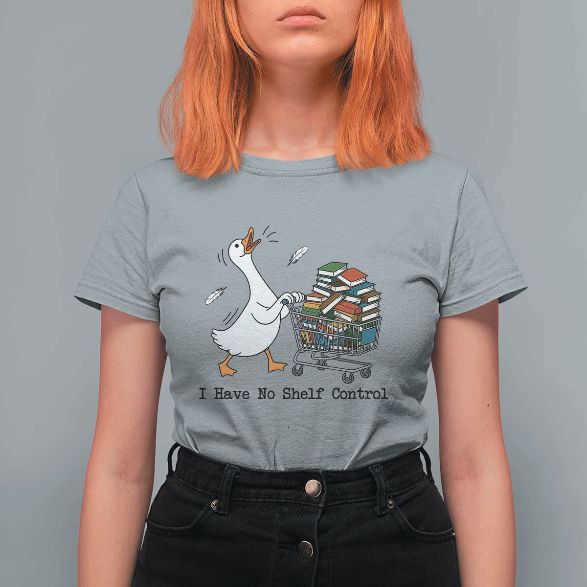 Funny Goose Book Lover T Shirt For Women I Have No Shelf Control