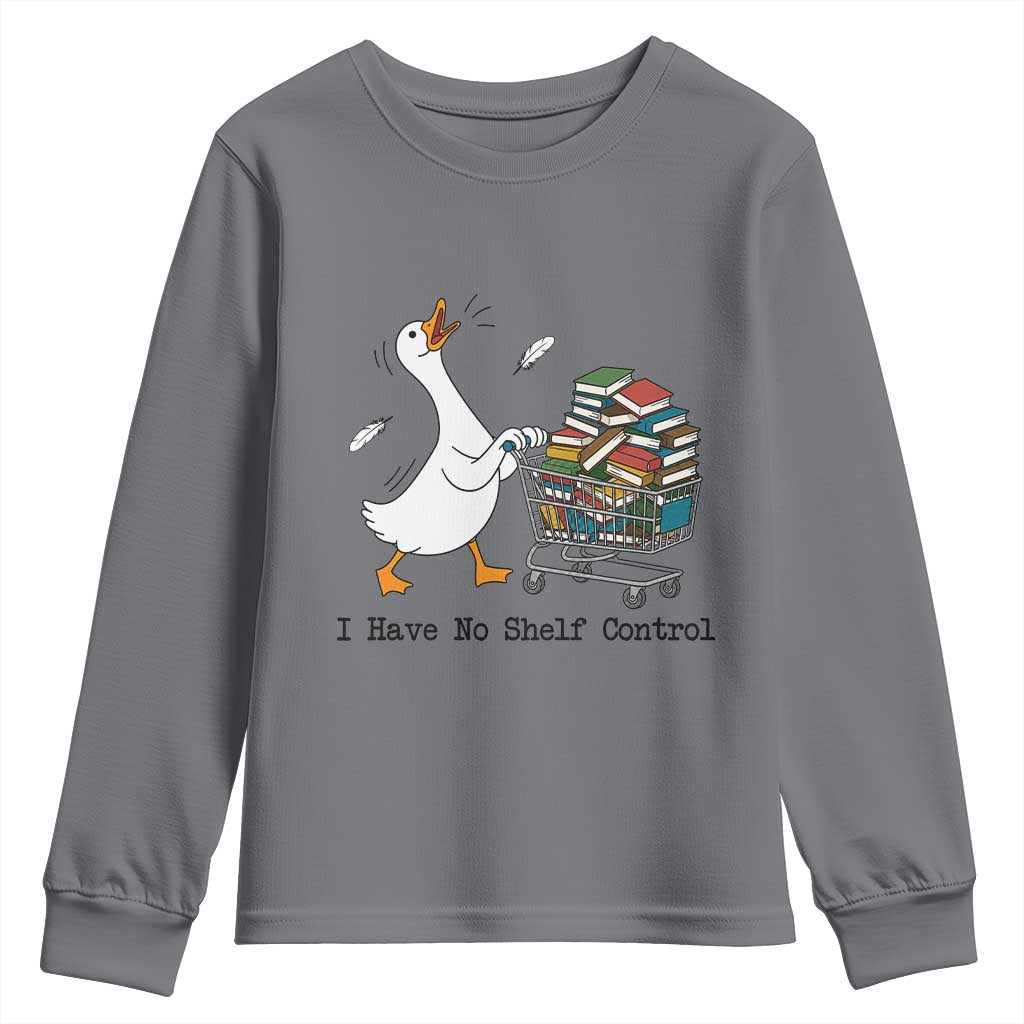 Funny Goose Book Lover Youth Sweatshirt I Have No Shelf Control