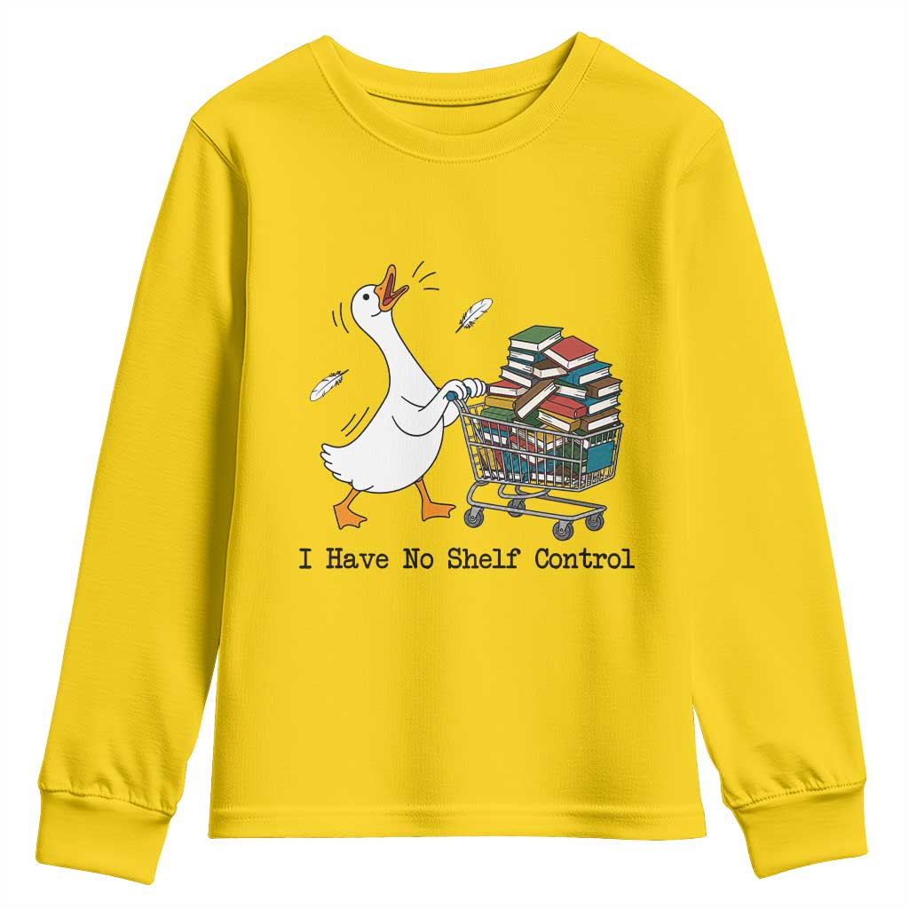 Funny Goose Book Lover Youth Sweatshirt I Have No Shelf Control