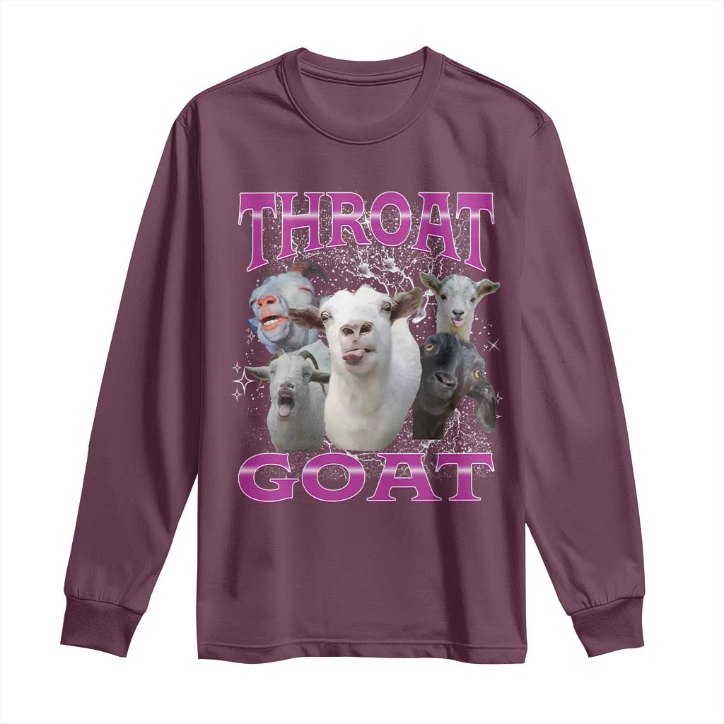 Funny Dirty Humor Long Sleeve Shirt Throat Goat - Wonder Print Shop