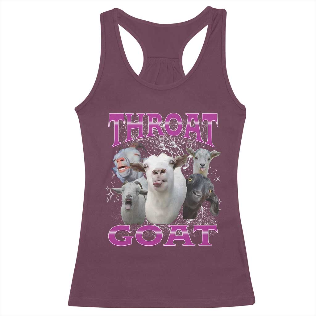Funny Dirty Humor Racerback Tank Top Throat Goat - Wonder Print Shop