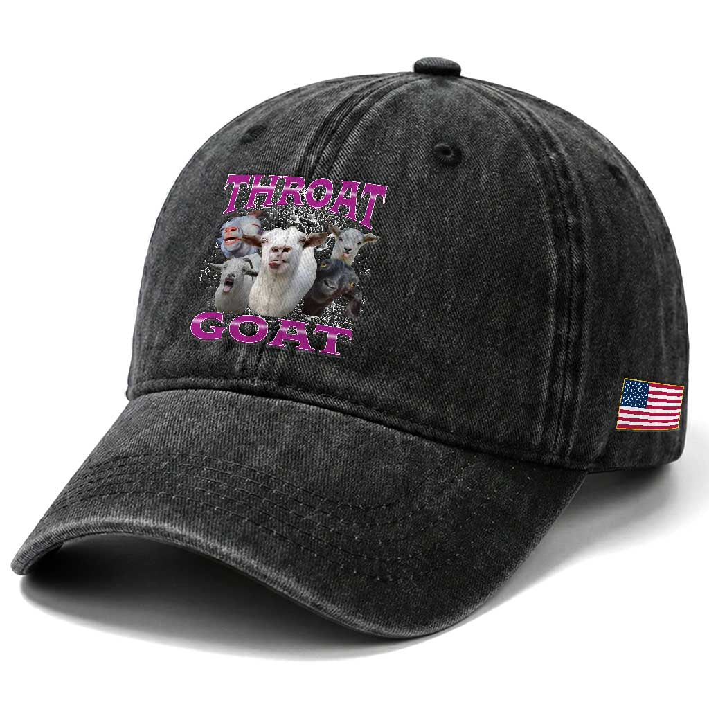 Funny Dirty Humor Washed Cotton Baseball Cap Throat Goat