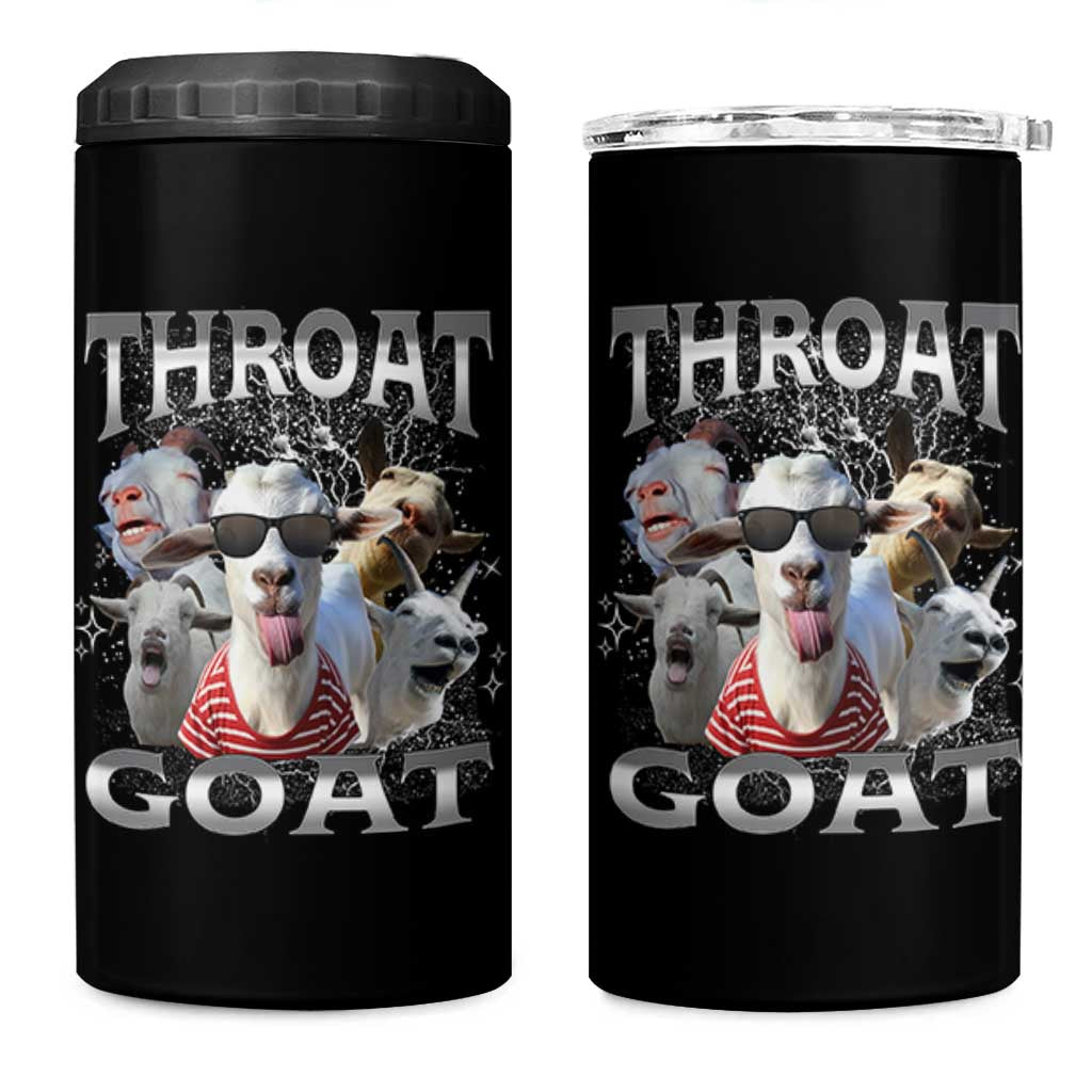 Funny Adult Humor 4 in 1 Can Cooler Tumbler Throat Goat Meme