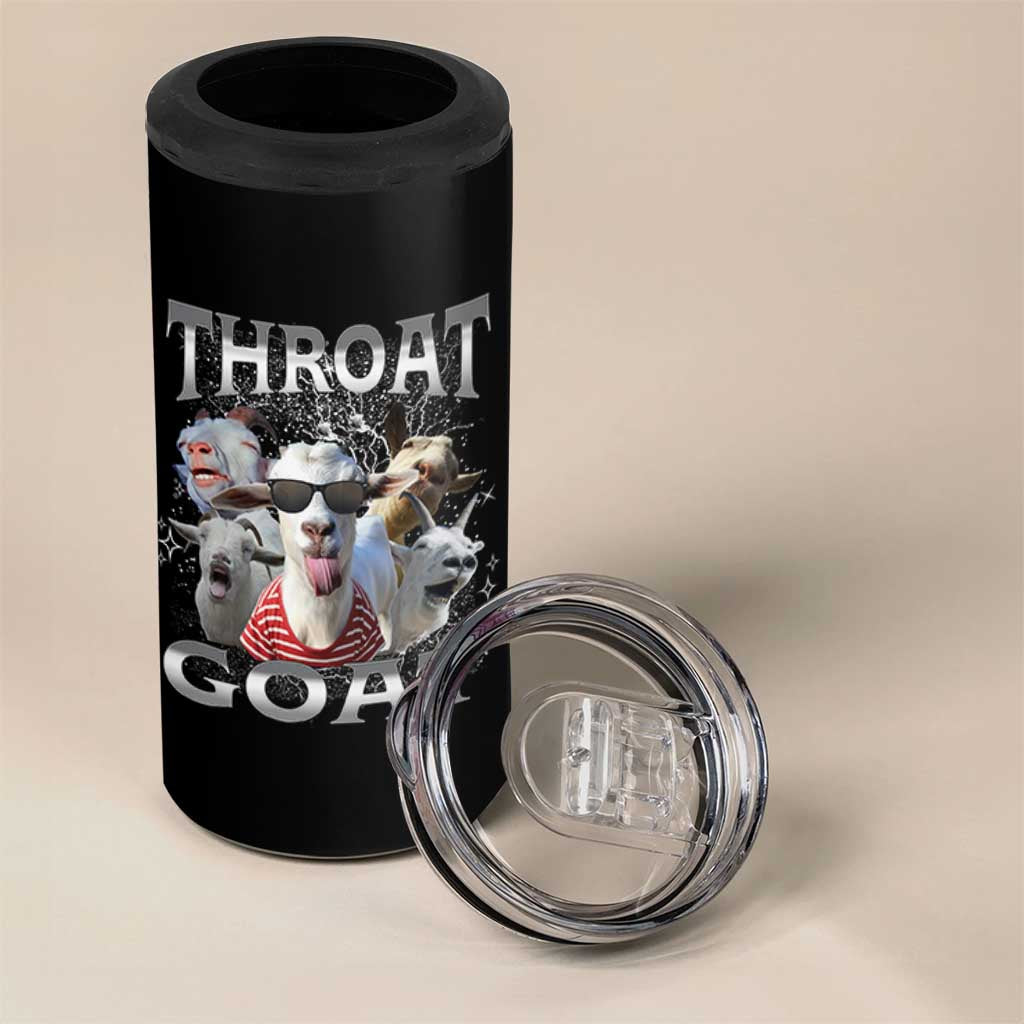 Funny Adult Humor 4 in 1 Can Cooler Tumbler Throat Goat Meme