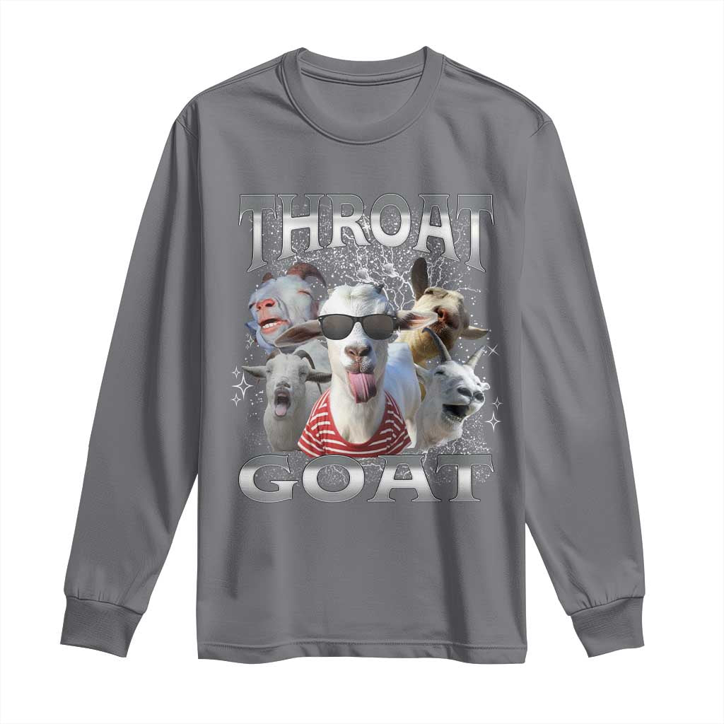 Funny Adult Humor Long Sleeve Shirt Throat Goat Meme - Wonder Print Shop